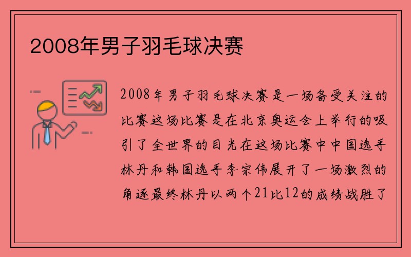 2008年男子羽毛球决赛