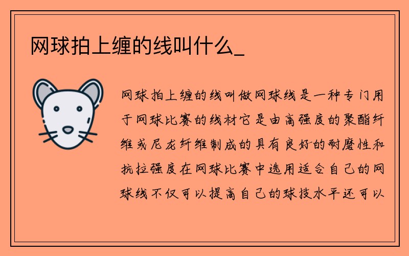 网球拍上缠的线叫什么_