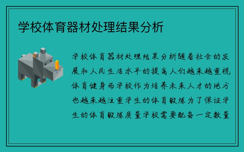 学校体育器材处理结果分析