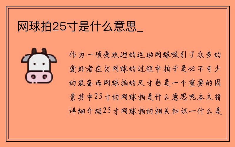 网球拍25寸是什么意思_