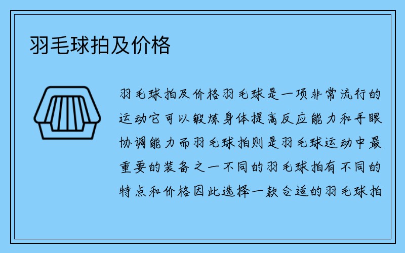 羽毛球拍及价格