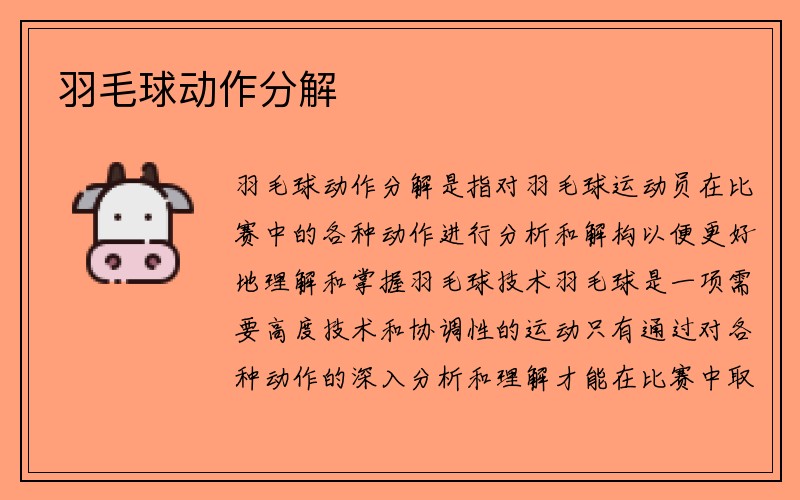 羽毛球动作分解